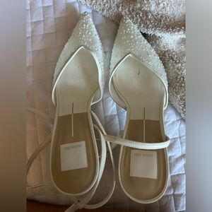 Dolce Vita Cream Pearl Embellished Heels